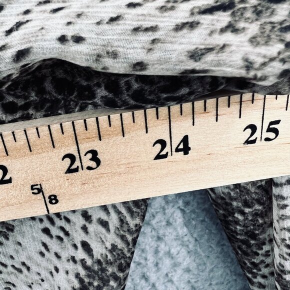 Chicos Womens Top 3 Extra Large Tan Brown Animal Print Button Front Shirt Sheer - Picture 9 of 11